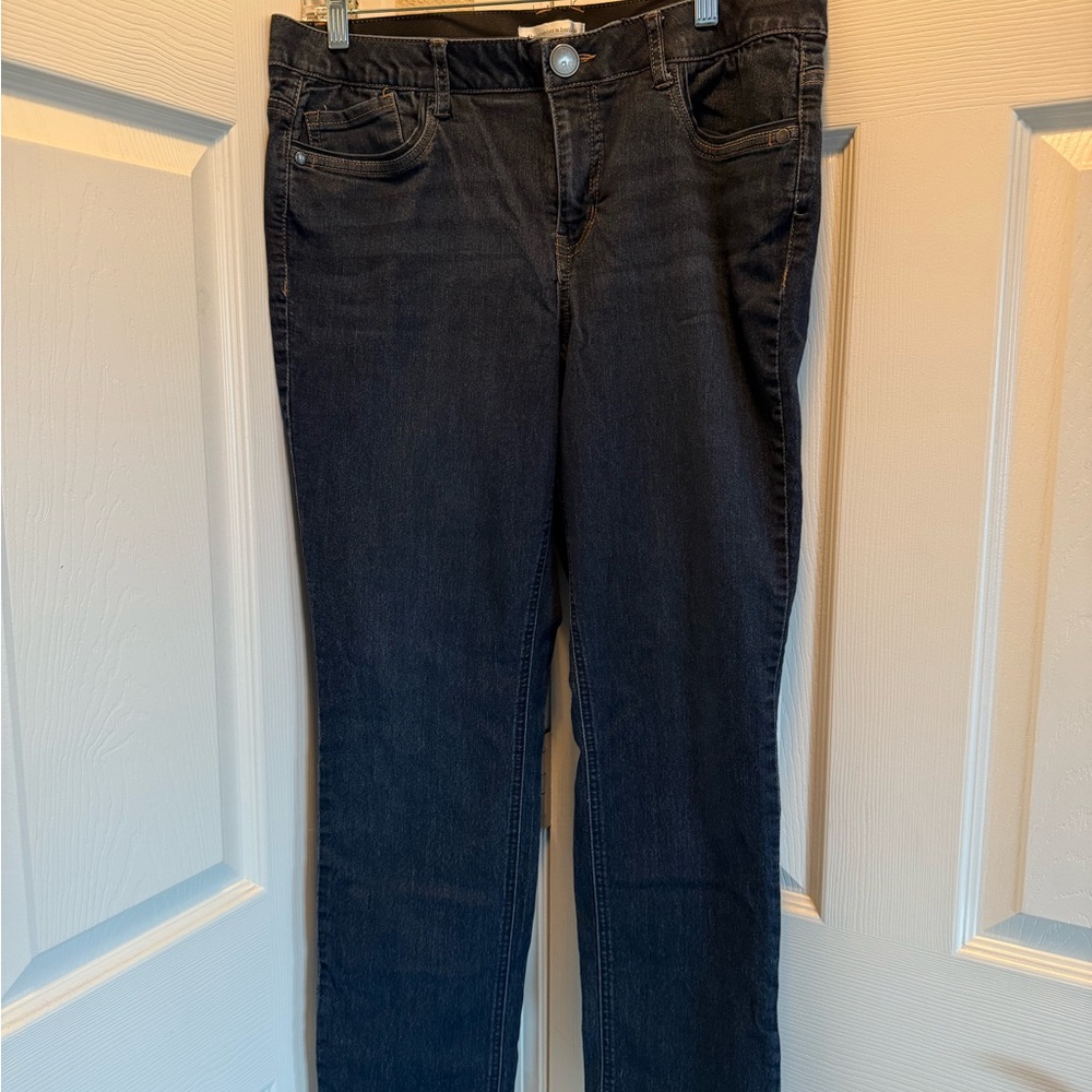 CJ Banks Dark Blue Straight Leg Jeans
